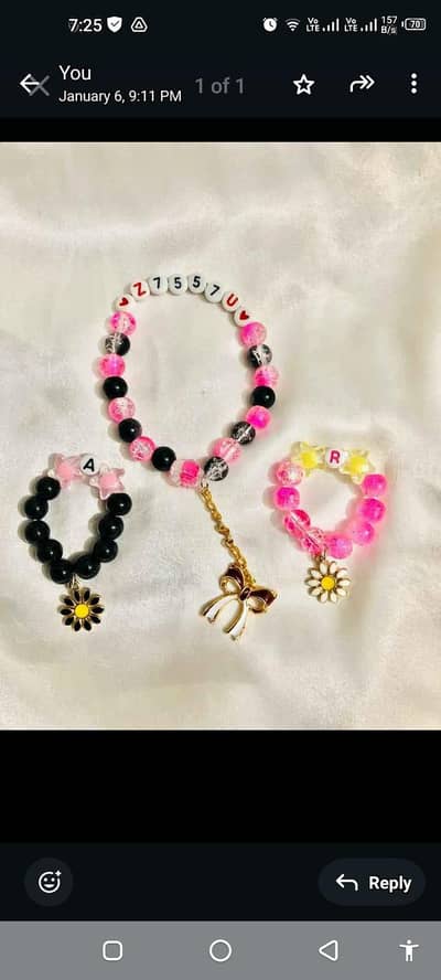 beautiful customized gajra bracelet made by Glass beads