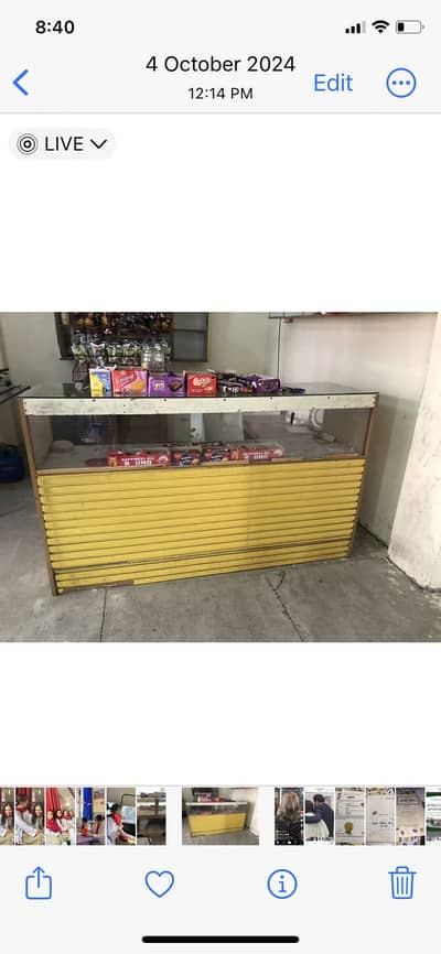 Counter 2.5 foot chorai . . 5 foot lambai . . sheeshy ki mazboot