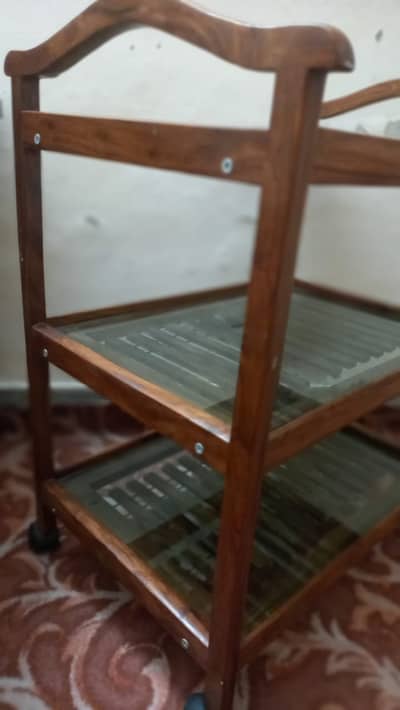 Premium Pure Sheesham Wood Tea Trolley – Excellent Condition