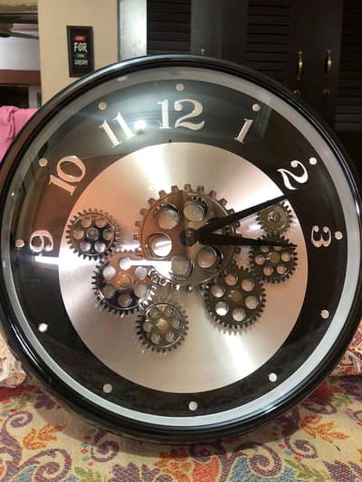 Stylish Gear Design Wall Clock – Excellent Condition