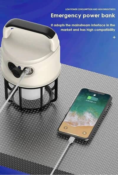 Rechargeable camping light and power bank
