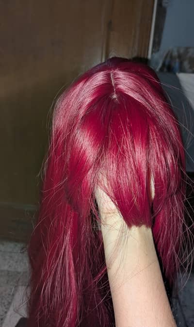 Red long straight hair wig - Makima wig