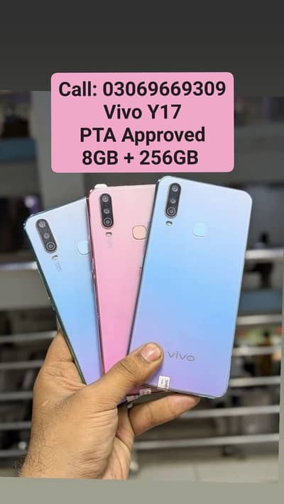 Vivo Y17 PTA Approved 8GB + 256GB With Box 10by10 Warranty