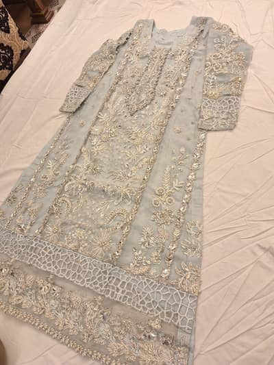 Organza Formal Dress / Party Wear / Embroidered / Medium Size