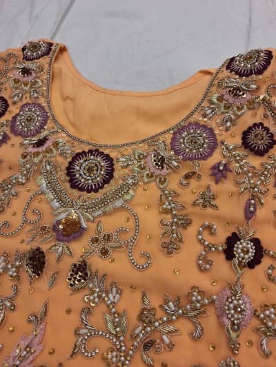 Net Formal Dress / Party Wear / Embroidered / Medium Size