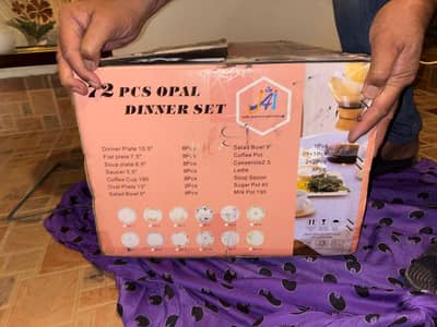 Corelly 72-Piece Opal Dinner Set imported (USA)