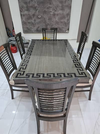 Dining Table with 6 chairs | 6ft × 3.7 ft