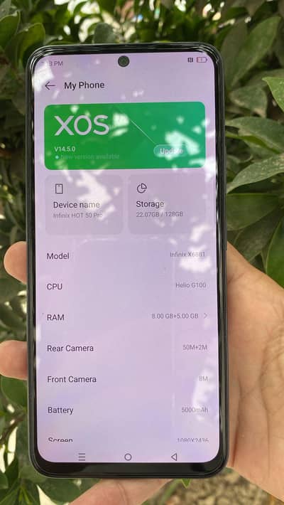Infinix mobile hot 50/ 128 gb/ ram 8gb