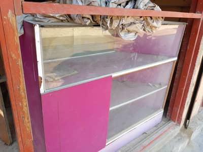 shop counters and shelf racks.