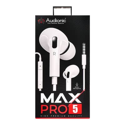 Audionic Max Pro 5 Earphone wired Handsfree, best price in Pakistan