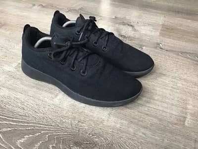 Allbirds Mens Size 11/12 WRM Wool Runner Mizzle Sneaker Natural Black