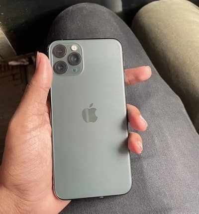 Iphone 11 pro max 256GB Green  Dual sim PTA Aproved Box+chrger cable