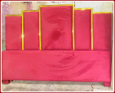 New bed in maroon color King size Velvet bed with bed frames