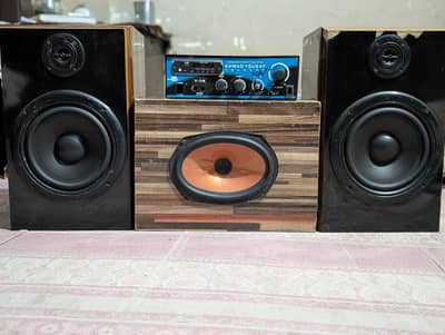 woofer speaker setup 8 inch + 9/6 with amplifier  sound system deck