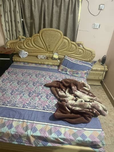 Double Bed with 3 Doors Almari , Divider and Dressing