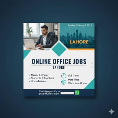 Office & Online Work Jobs – Male/Female – Lahore