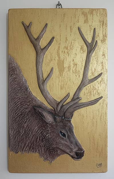 3D 15x24 inches Wall Sculpture - Gold Leaf Finish Art