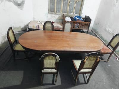 walnut wood old style dinning table