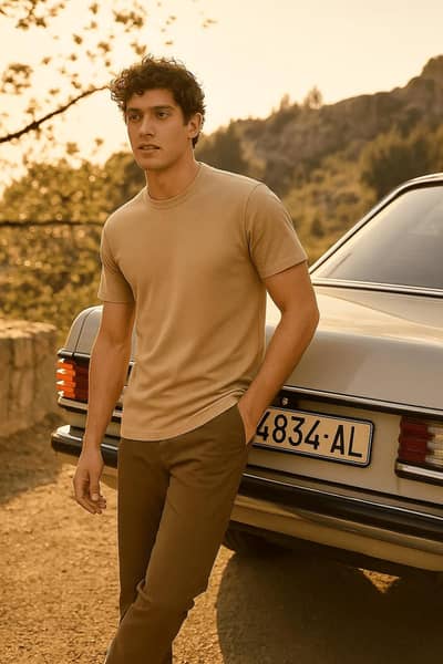 Upgrade your wardrobe with this Men's Cotton Plain Round Neck T-Shirt