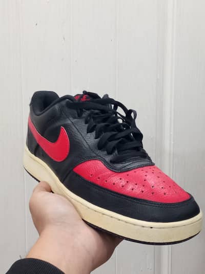 nike court vision low black and red