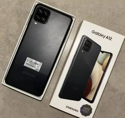 samsung a12 4/64 condition 10by09 complet box exchange possible