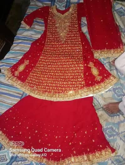 Bridal lehenga for sale, one-time use, silver sale