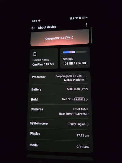 one plus 11R 256gb rom 16gb ram