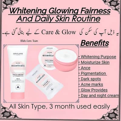 glow essential day cream with spf 10  ,night  cream and soap