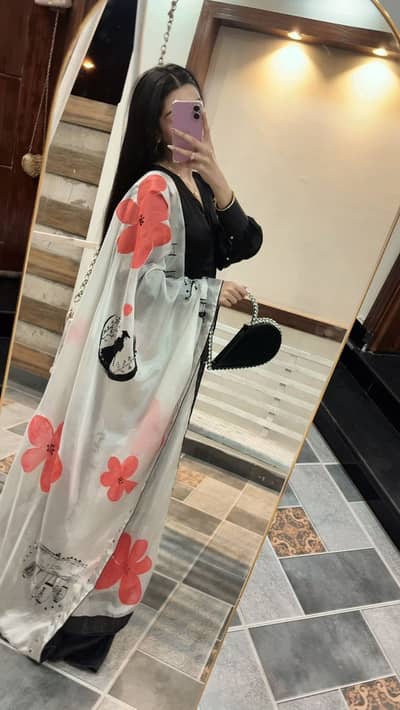  Hand-Painted China Silk/Organza Dupatta 