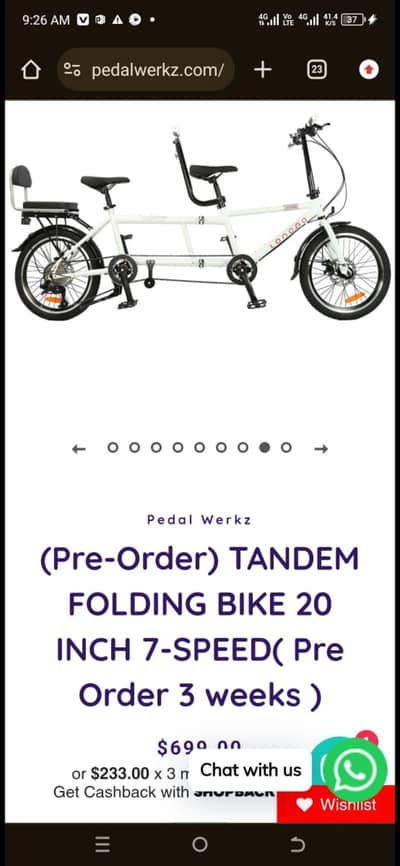 Lancno Tandem Bike 2 seater