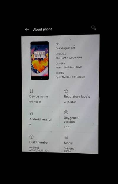 one puls 3t dual sim pta ok,  6/128gb