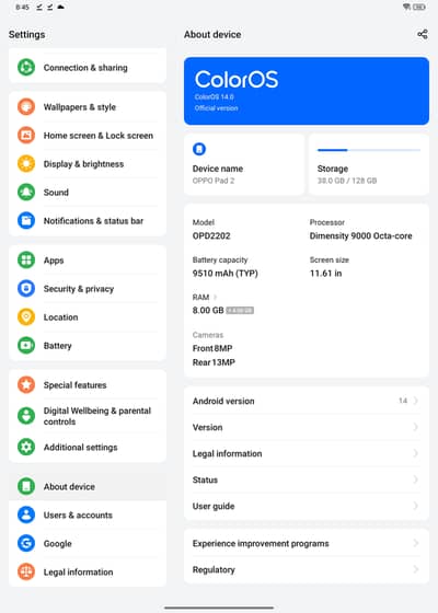 Oppo pad2  120fps pubg