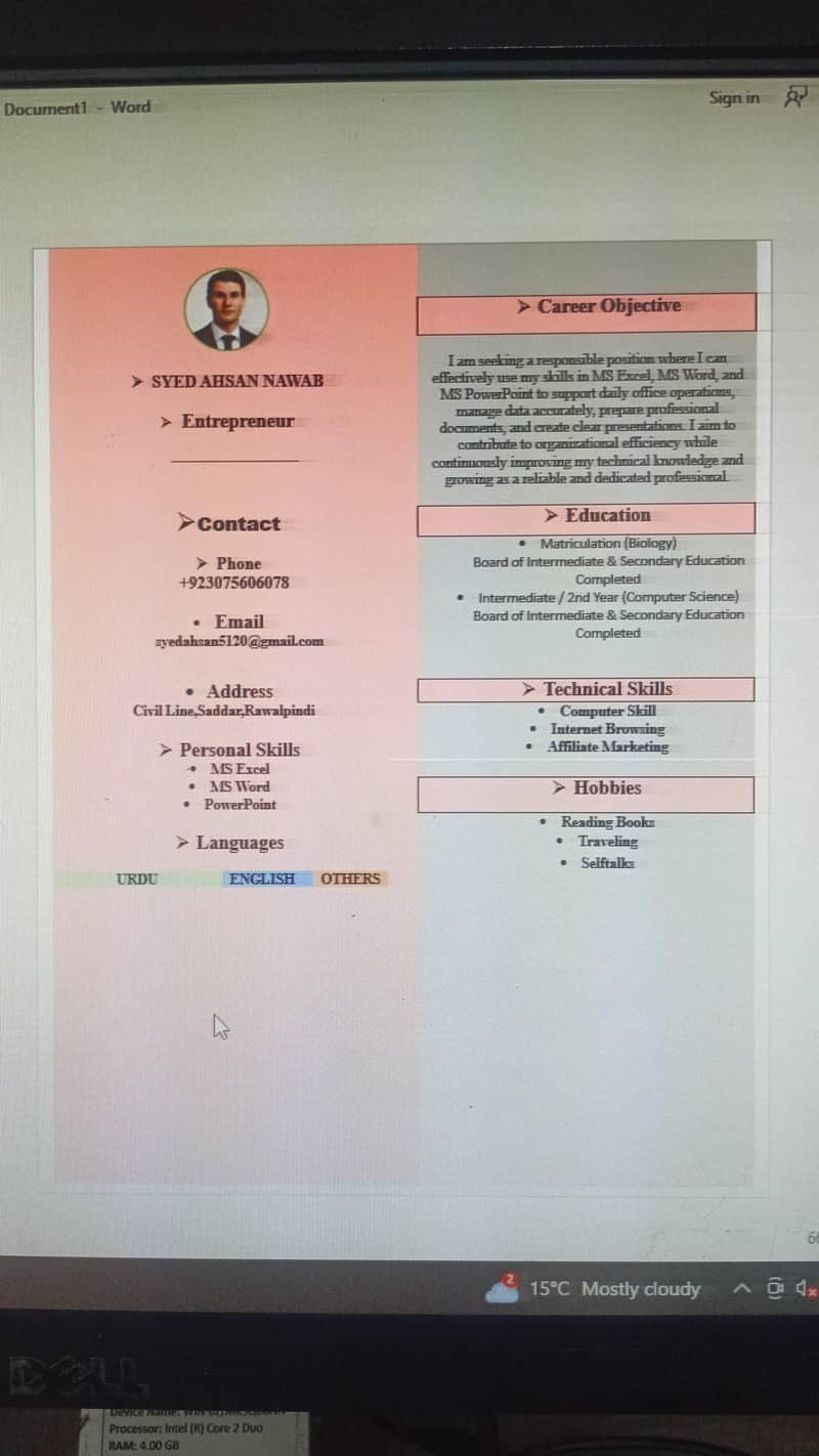 Ms word task 17