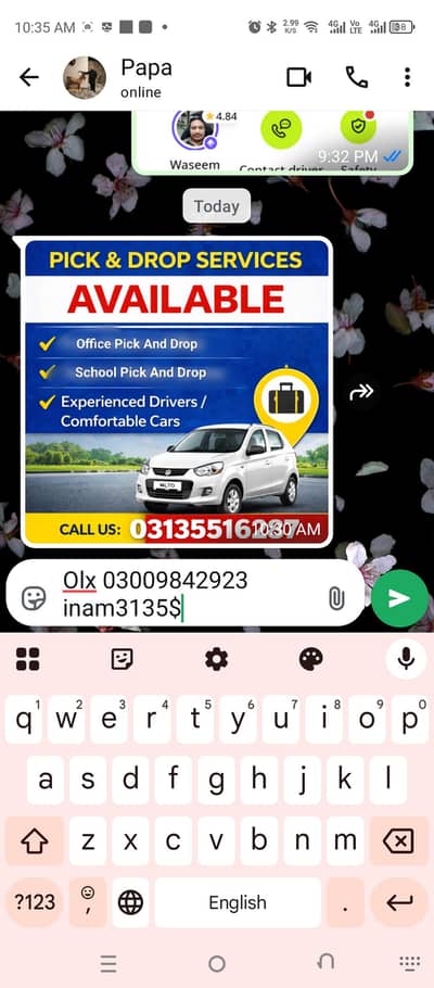 Pick And Drop Service Available