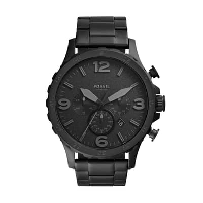 Fossil Nate Chronograph JR1401 — Original Black Stainless Steel Watch
