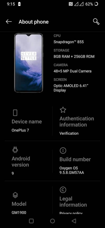 one Plus 7 H. 8/256GB. 03326656111.