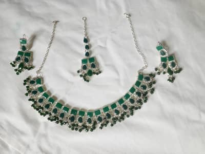 necklace, jewelry, walima set, green jewelry