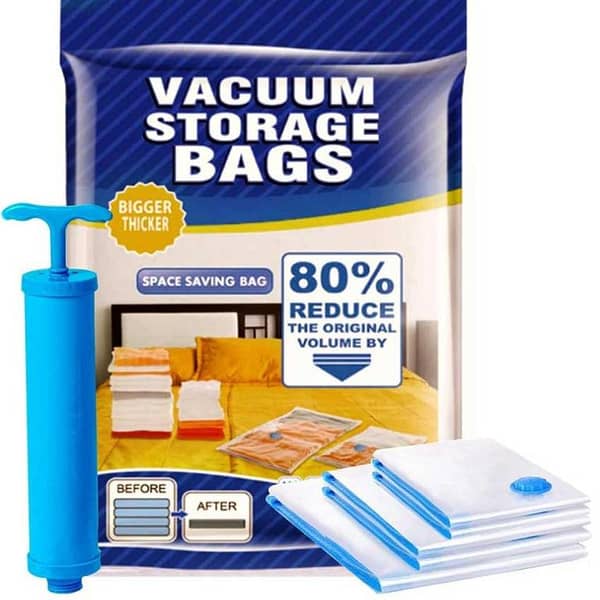 Vacuum Storage Bags 5 Bag And 1 Suction Pump for Travel Space Saver