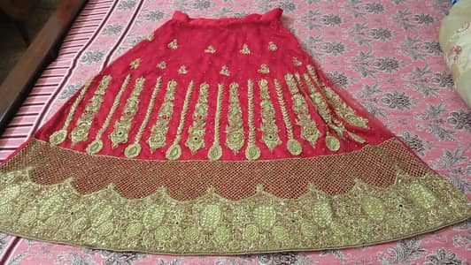 bridal lengha red net