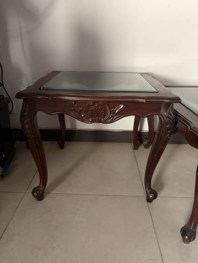 1 center table with 2 side tables