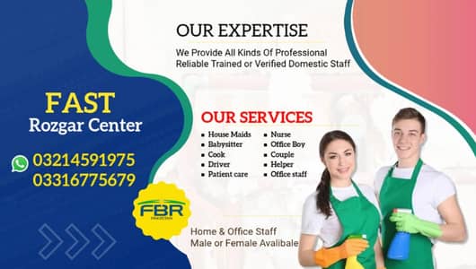 We Provide All Domestic Staff House Maids Babysitters Driver Cook Chef