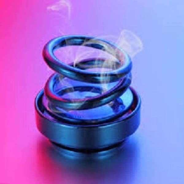 Solar Car Decoration: Double-Ring Rotating Air Freshener Interior Perfume