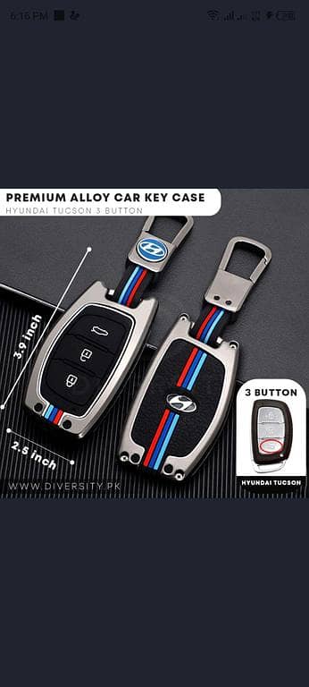 Zinc Alloy Key Shell Remote Cover Case for Hyundai Tucson (2019–2022)