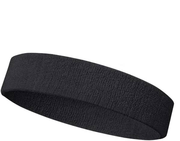 Black Outdoor Sweatband Headband for Fitness, Yoga and Gym