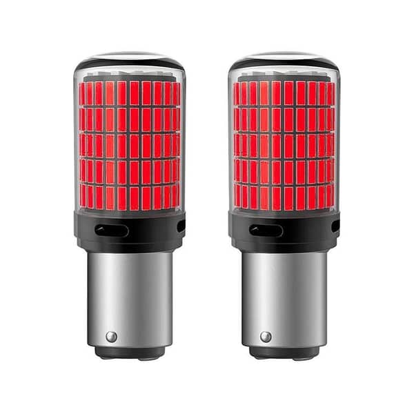 Double Point RED LED Light Bulbs for Car (2 Pcs) 1157 BAY15D – Waterproof, High Brightness Brake Light / Turn Signal