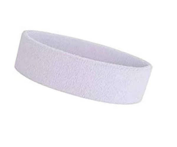 White Outdoor Sweatband Headband for Fitness, Yoga and Gym