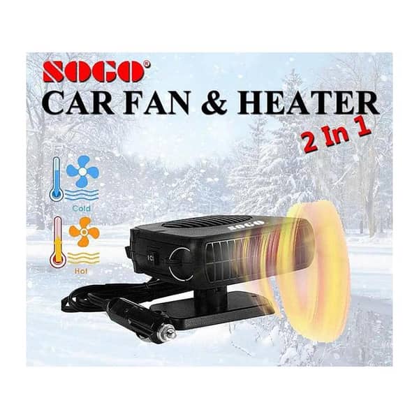 S0G0Car Portable Heater, Fan and Defroster (Plug and Play) 12 V – 200 W