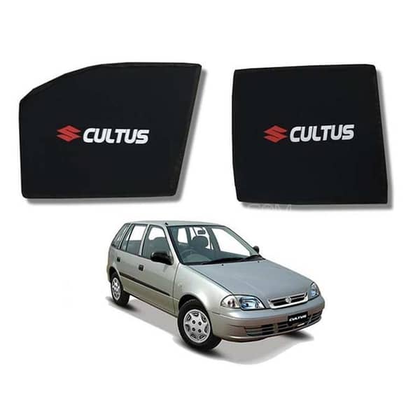 4 Pcs Logo Side Fix or Curtains for Suzuki Cultus (Older Models) - Premium Quality