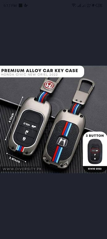 Zinc Alloy Key Shell Remote Cover Case for Honda Civic 2022 (11th gen)
