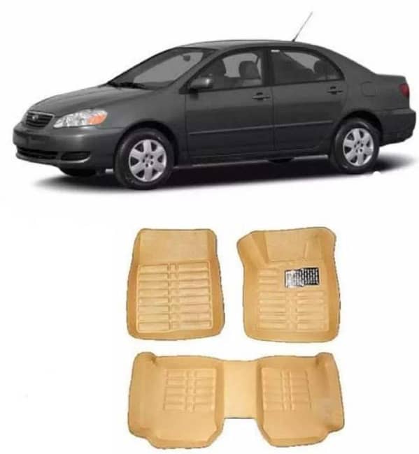 5D Premium Quality Car Floor Mats For Toyota Corolla 2003,2004,2005,2006,2007,2008-3 Pieces-Beige